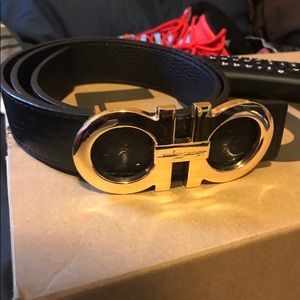 Ferragamo Belt Black/GoldFits up to size 36 in men